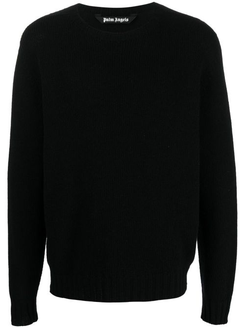 Wool Sweater with Logo Embroidery
