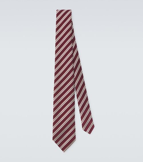 Striped silk jacquard tie