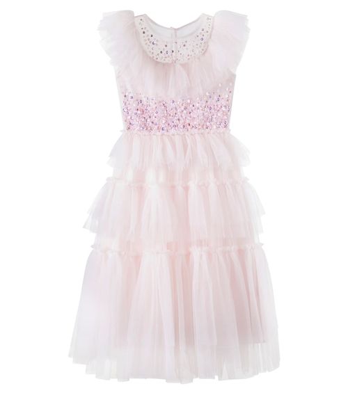 Ruffled sequined tiered dress