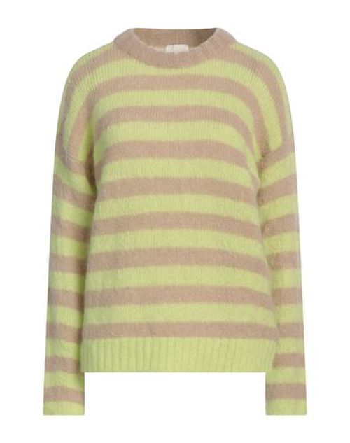 Alysi Woman Sweater Lime green Size L Mohair wool, Polyamide, Elastane