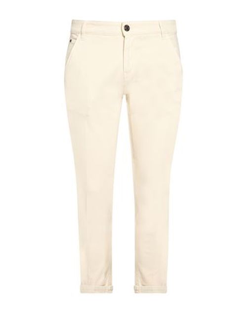 Man Jeans Cream Size 33 Cotton, Elastane