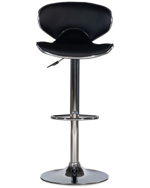 Cain Chrome and Black PU Barstool
