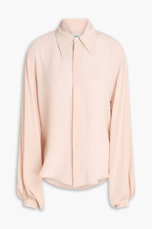 Silk crepe de chine shirt - Pink - UK 10