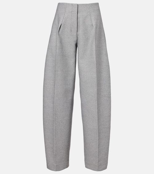 Curvo cotton and wool wide-leg pants