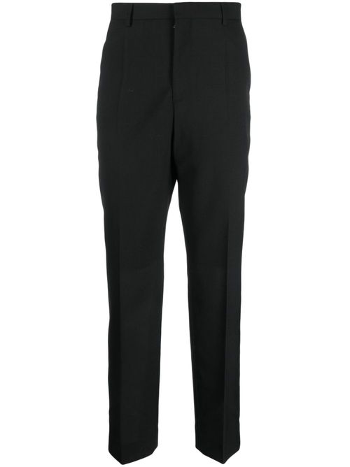 Straight-leg virgin-wool trousers - Black