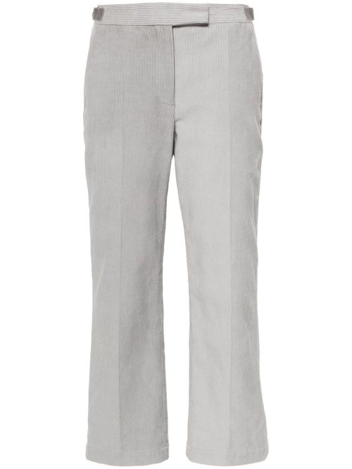 Corduroy cotton cropped trousers - Grey