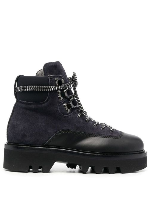 Panelled lace-up boots - Black