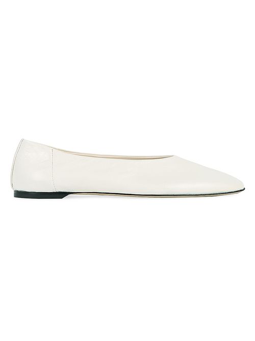 Women's Leather Ballet Flats - Off White