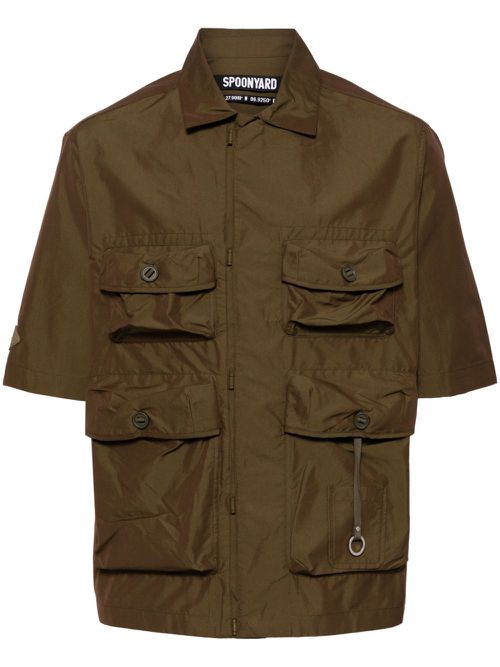 Short-sleeve military shirt - Brown