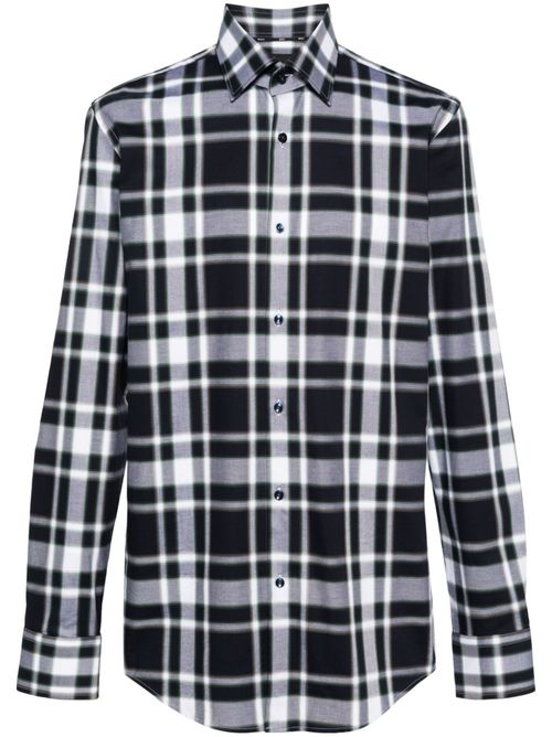 Plaid check-pattern shirt - Blue