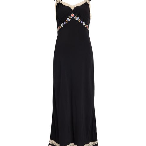 lace and beads brand dresses Montsand RED BEADED LACE MIDI DRESS main image 1