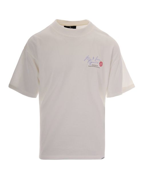 Graphic Print Cotton T-Shirt — White