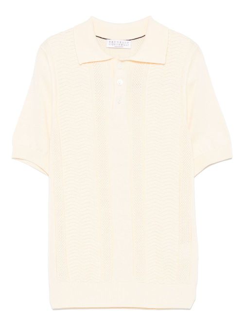 Brunello Cucinelli Kids knitted polo shirt - Yellow