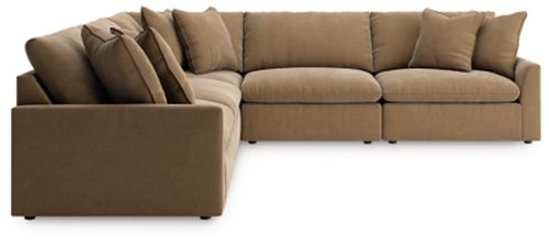 Whitehaven 5-Piece Velvet Modular L-Shaped Sectional, Sable
