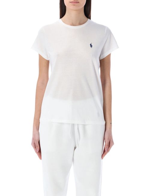 White Round Neck Logo T-Shirt