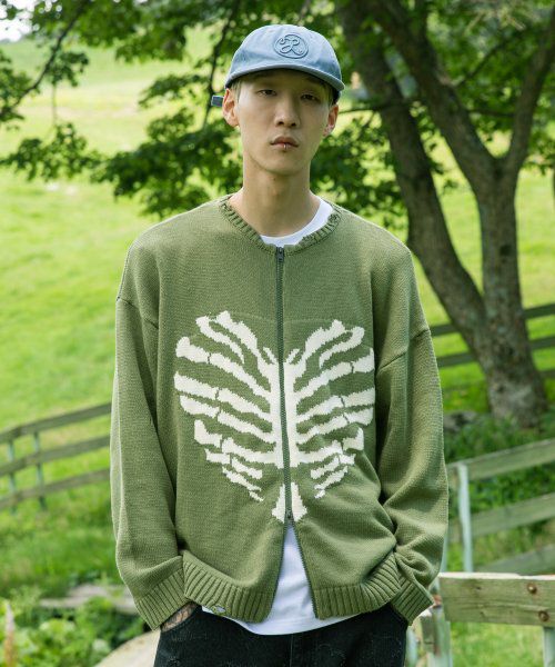 XTK037 BOWN Zip-up Knit Sweater