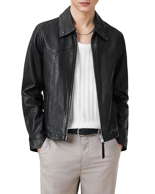 Nellcot Boxy Fit Western Yoke Leather Jacket