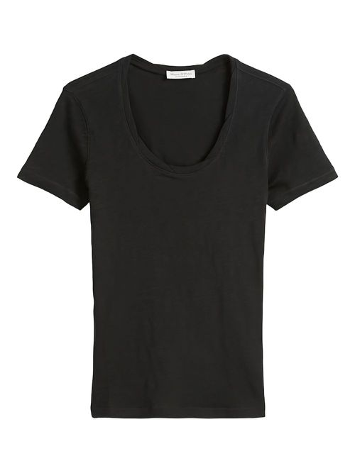 Scoop-neck T-shirt - Black