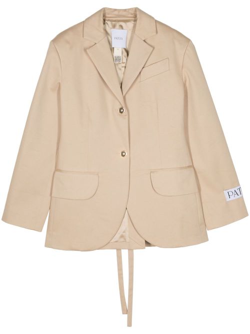 Lace-up cotton blazer - Neutrals