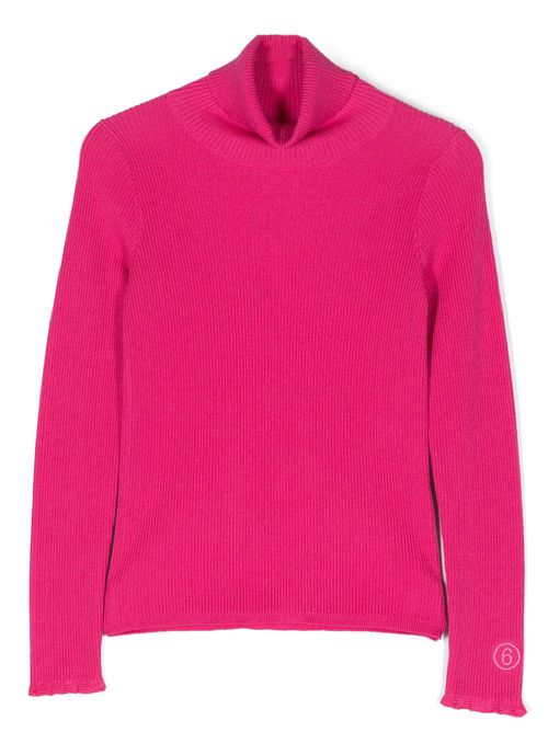 Roll-neck long-sleeve top - Pink