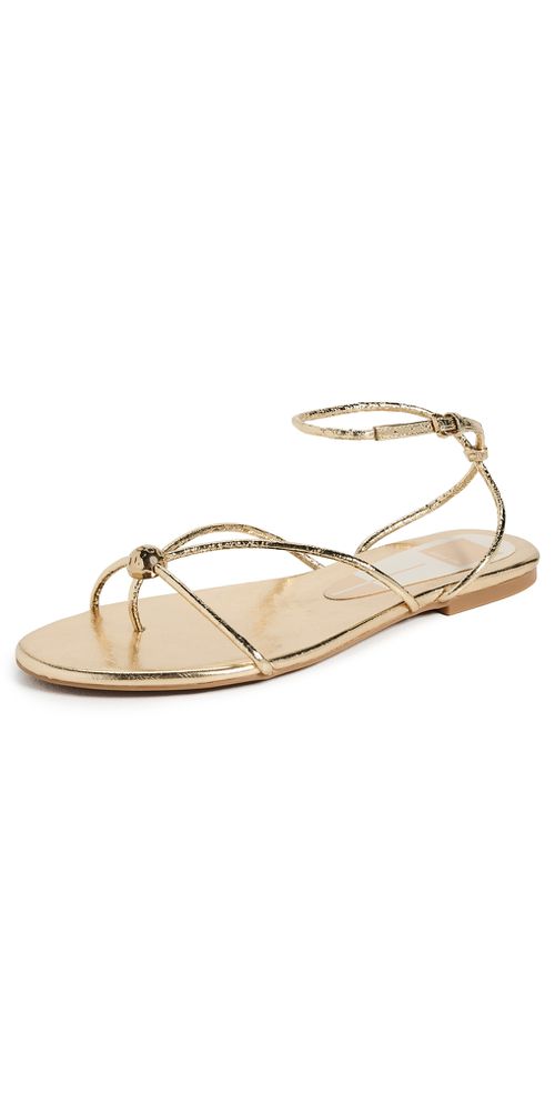 Dolce Vita Kenley Sandals Gold Distressed Leather