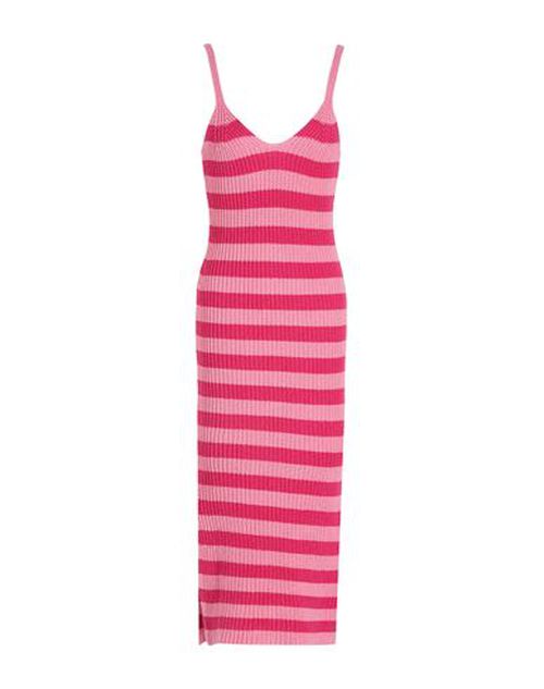 Organic Cotton Striped Knit Midi Dress Woman Midi dress Pink Size L Organic cotton