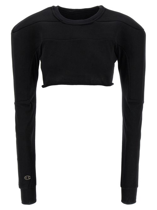 Organic Cotton Scuba-Panelled Sweatshirt — Black