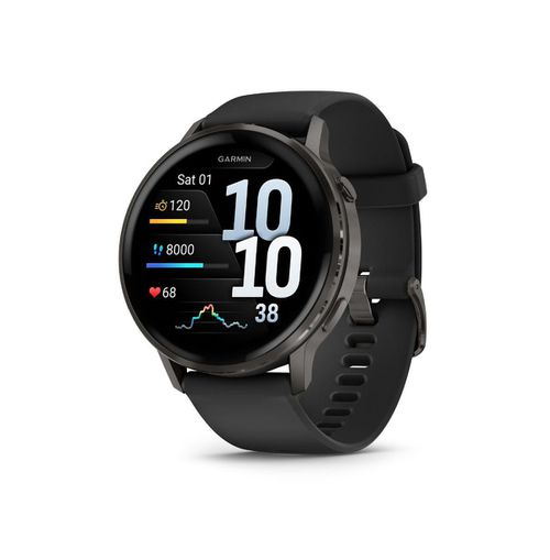 Venu 4 Smartwatch 45mm - Slate with black silicone band