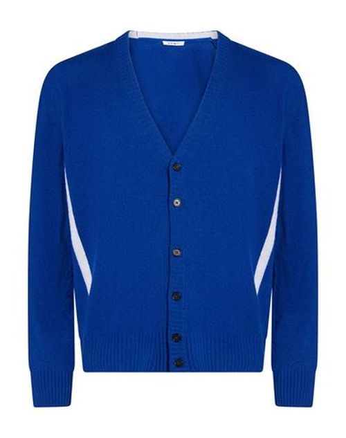 Man Cardigan Blue Size S Wool, Polyamide
