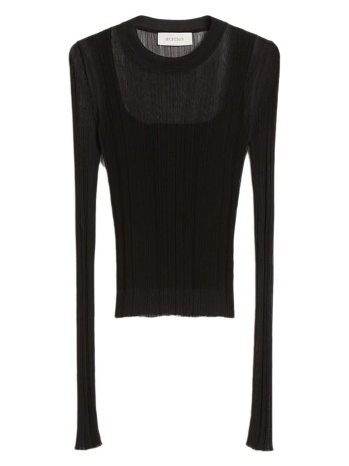 Ribbed Knit Tank-Top Effect Trompe l'oeil Regular Fit Covering