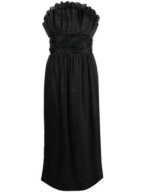 Whisper knotted waist midi dress - Black