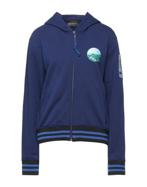 Woman Sweatshirt Blue Size XS Cotton, Polyester, Nylon