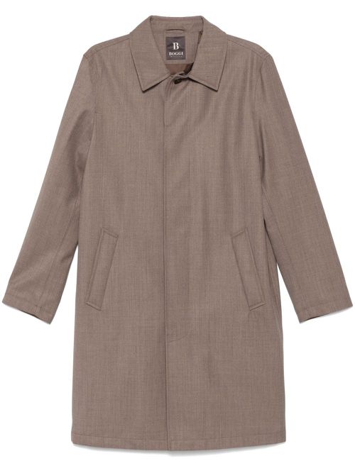 Mélange-effect coat - Brown