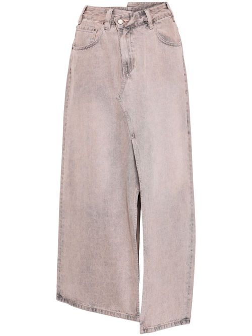 Asymmetric-design cotton skirt - Pink