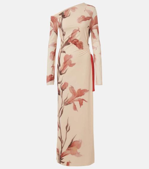 Floral one-shoulder maxi dress