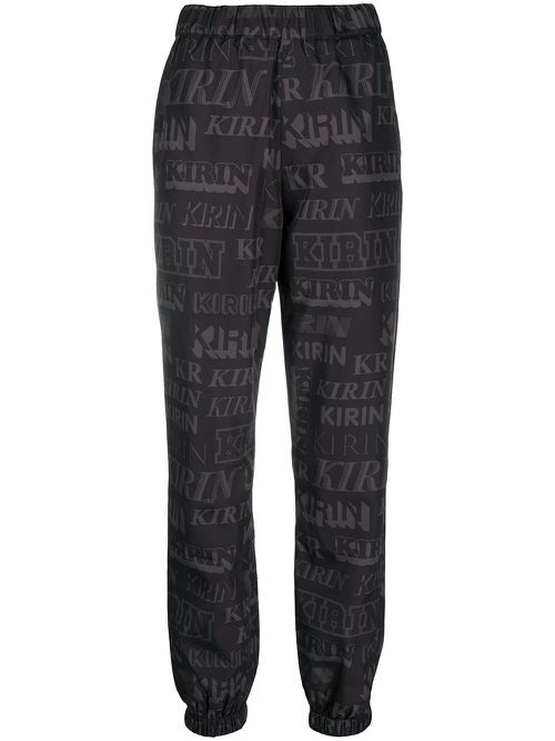 Logo-print straight-leg track pants - Black