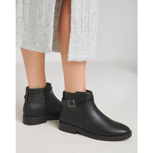 Buckle Detail Ankle Boot Wide Fit