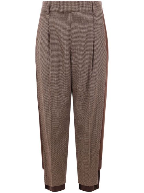 Houndstooth-pattern trousers - Brown