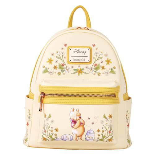 Loungefly Pooh Mini Backpack Handbag Floral Print Double Strap Shoulder Bag