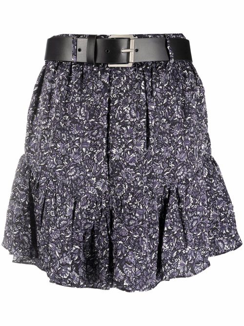 Belted-waist skirt - Black