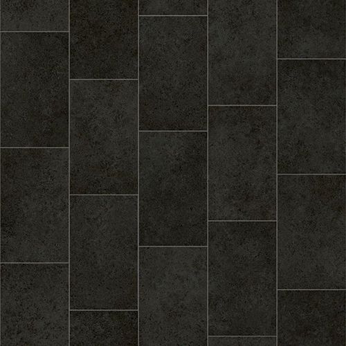 Black Tile Effect 2.0mm Cushion Backed Vinyl Flooring Sheet-1mX4m