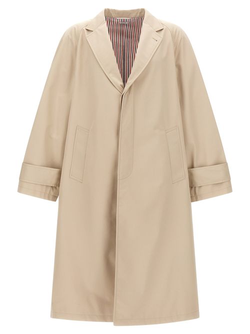 Water-Repellent Cotton Blend Coat — Beige