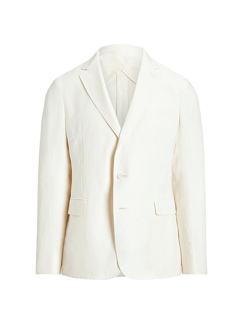 Men's Silk-Linen Single-Breasted Jacket - Classic Cream