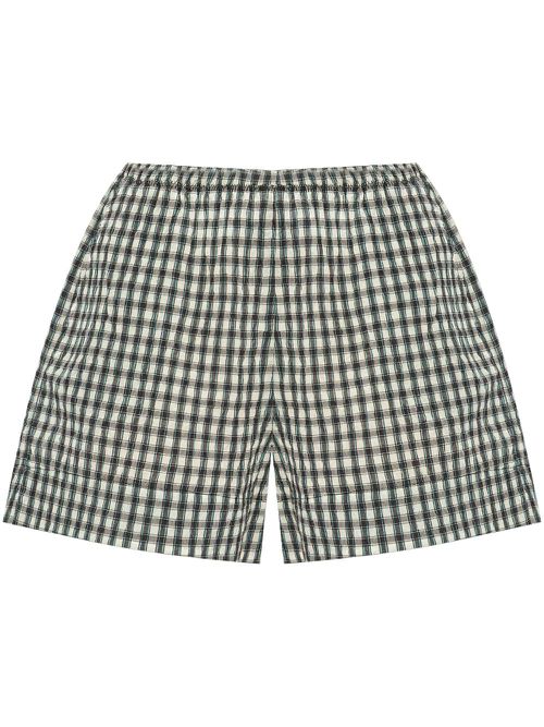 Check-print shorts - White