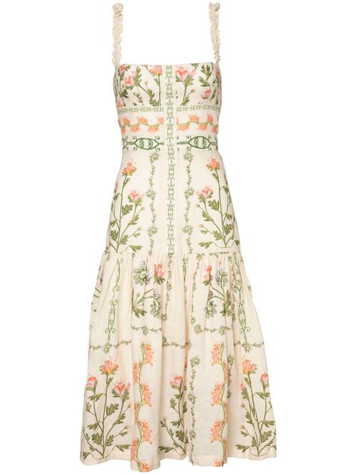 Nispero Oasis midi dress - White