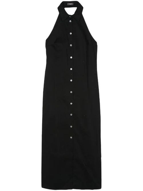 Rhinestone-Embellished Dress — Black