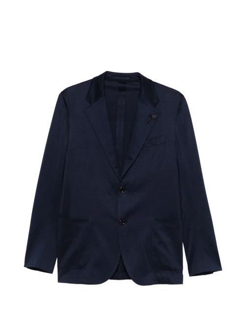 Men's Unlined Single-Breasted Cotton Jacket with Notch Lapel, 2-Button Closure, Patch Pockets & Side Vents