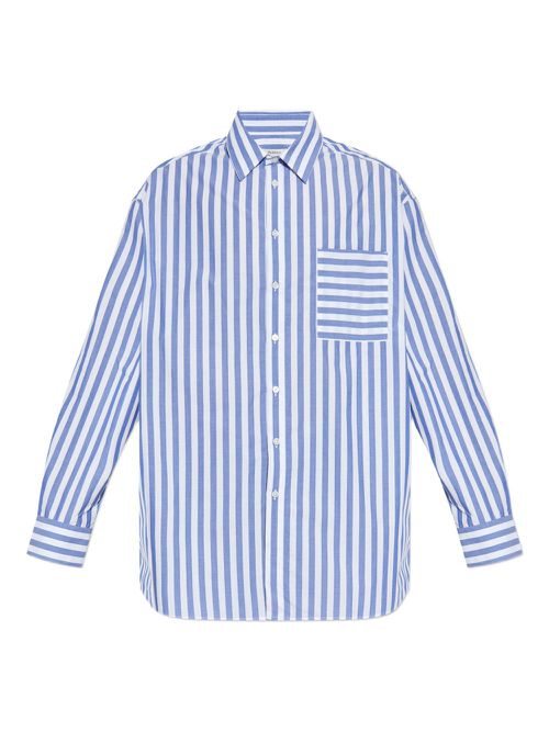 Striped button-up shirt - White