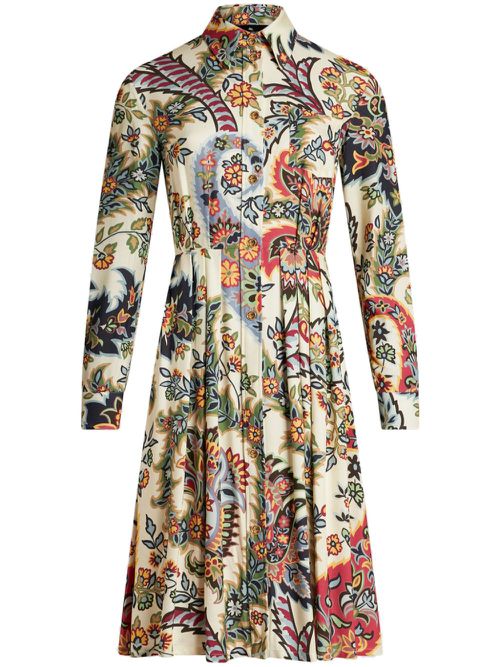 Paisley print shirt dress - Neutrals