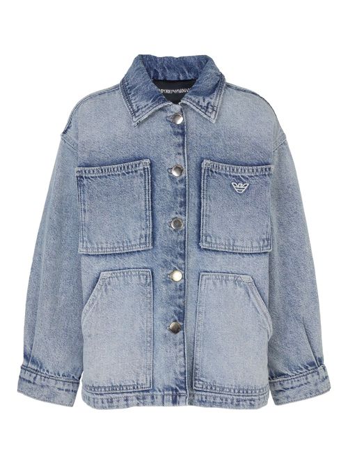 Emporio Armani Kids washed denim jacket - Blue
